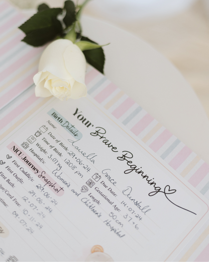 NICU Birth Details Sticker